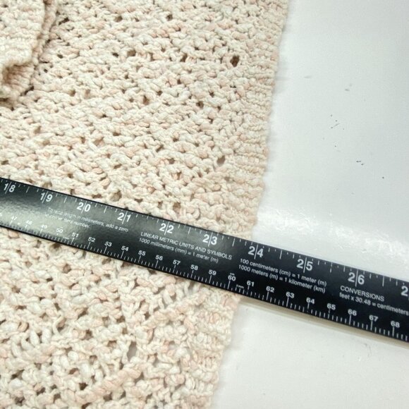 J JILL Women Crochet Pullover Sweater 3/4 Sleeve V Neck Sz L Light Pink Casual - Picture 10 of 13